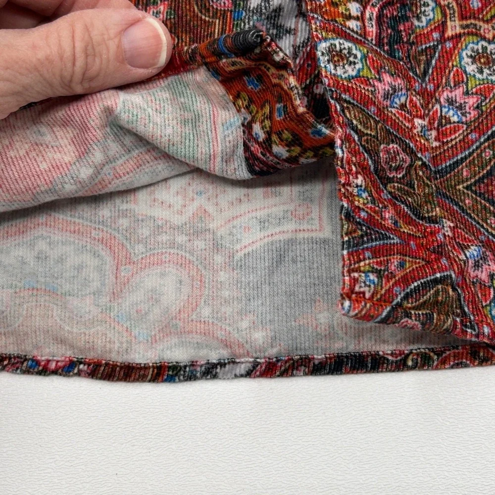 Banana Republic Shirt Mens XXL Tall Multicolor Paisley Corduroy Western Boho
